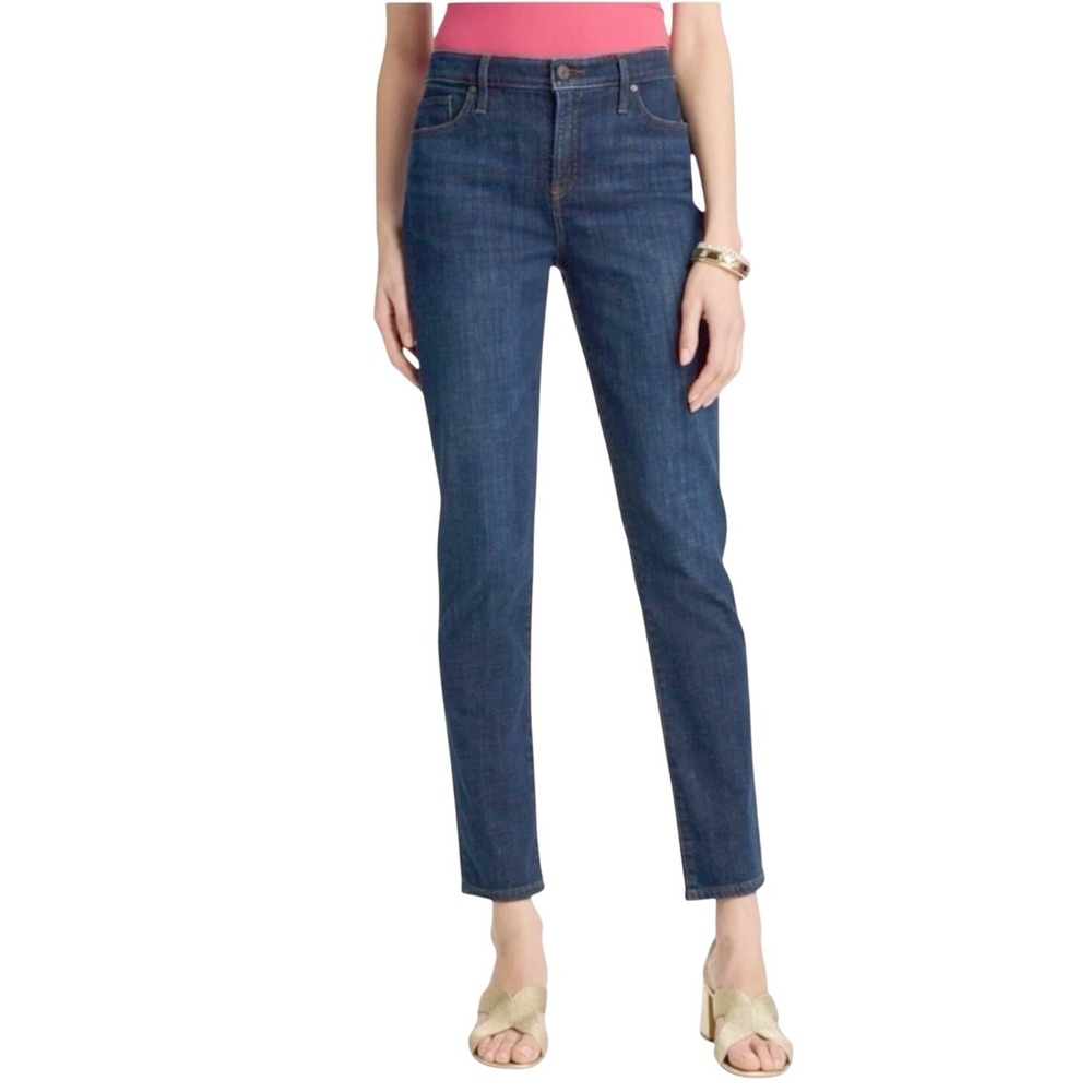 Chico's So Slimming Girlfriend Ankle Jeans Womens 10 Blue Denim Stretch Casual